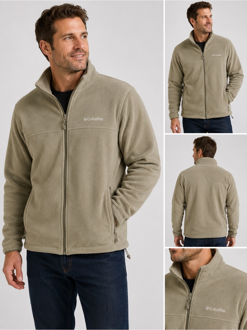 Columbia Men's Olive Green Full-Zip Fleece Jacket